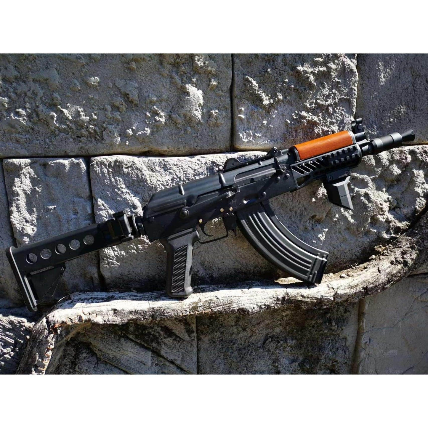 Double Bell 016-1 AK74U CNC Tactical AEG 1.49 Joule With Real Wood