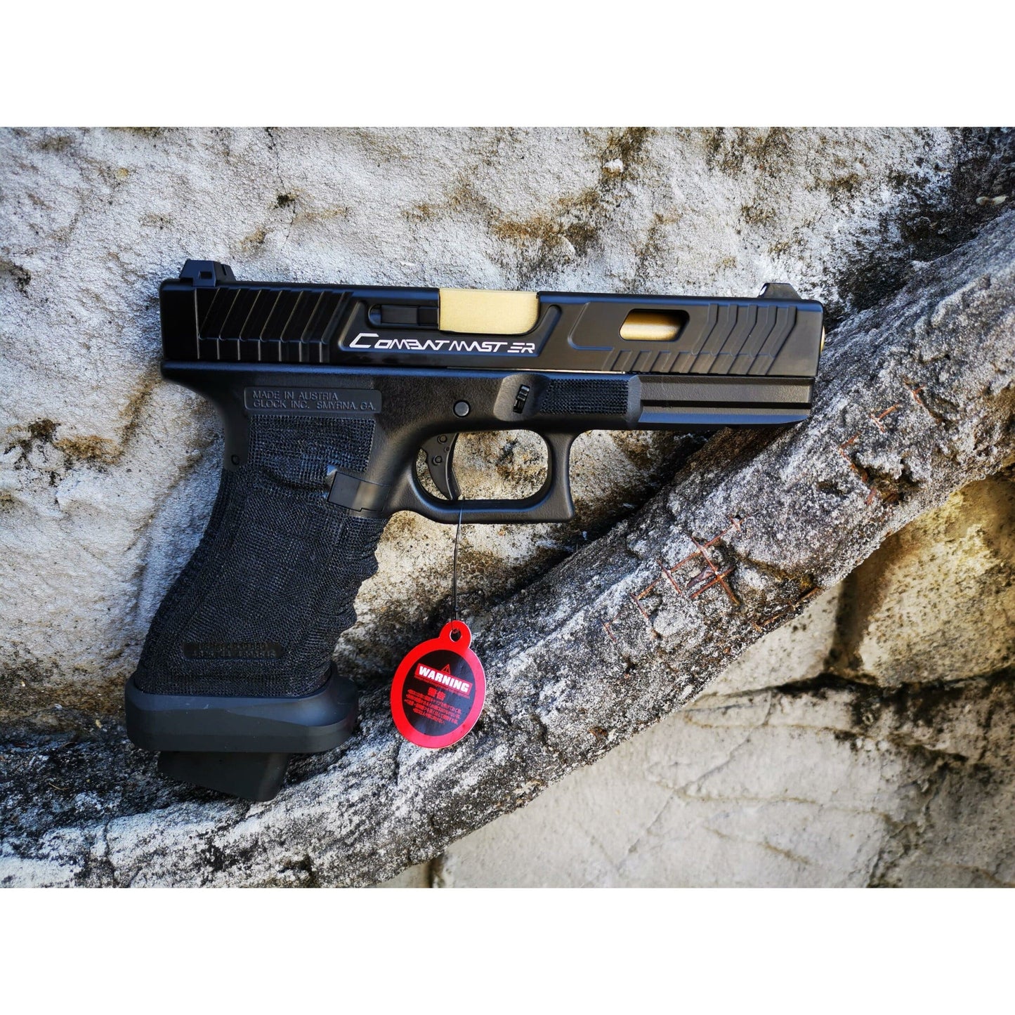 DOUBLE BELL Glock 17 TTI CNC Type John Wick Combat Master Custom Green Gas Blowback Gel Blaster Black Resin Frame