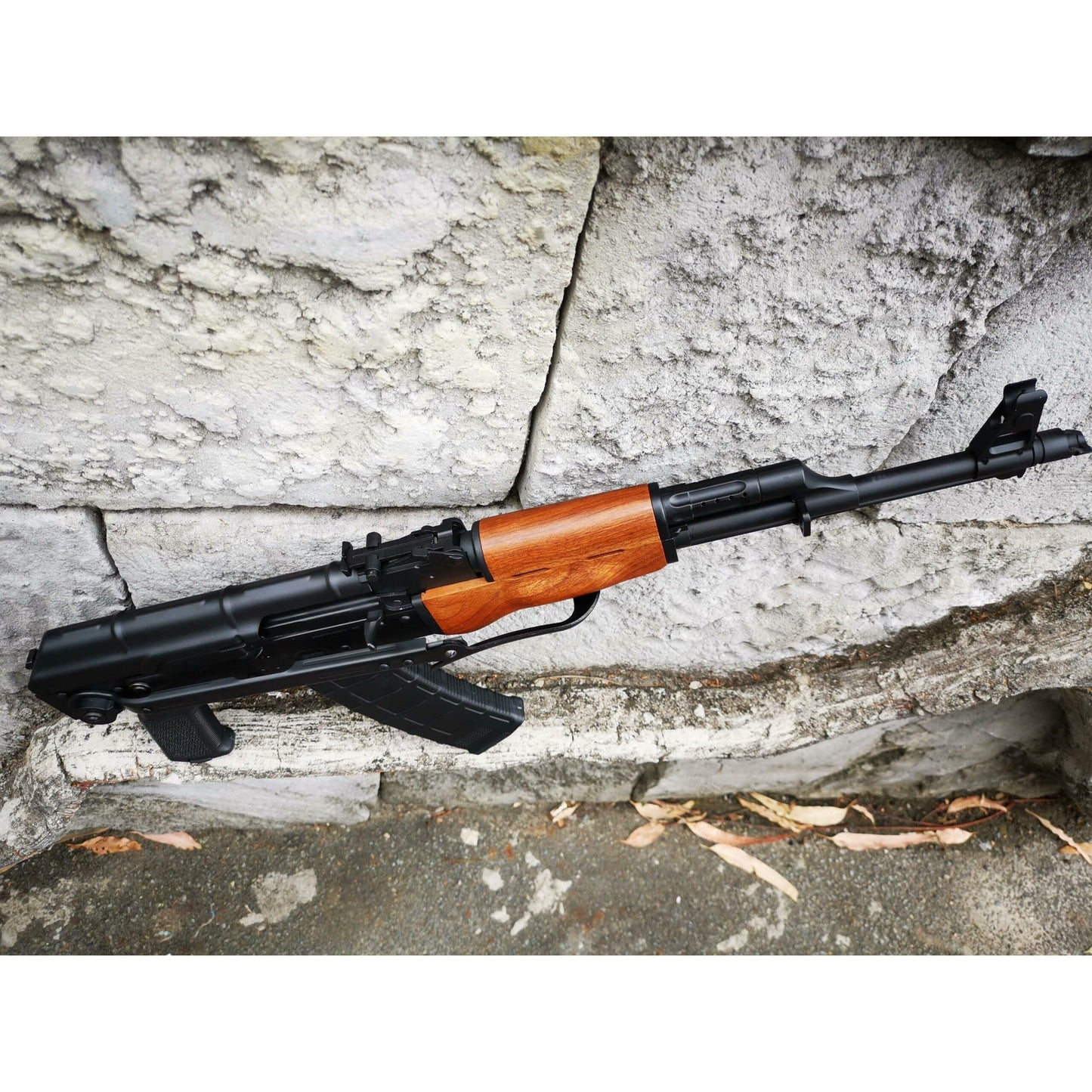 AKS 47 GREEN GAS POWERED GEL BLASTER Wood Style GBB