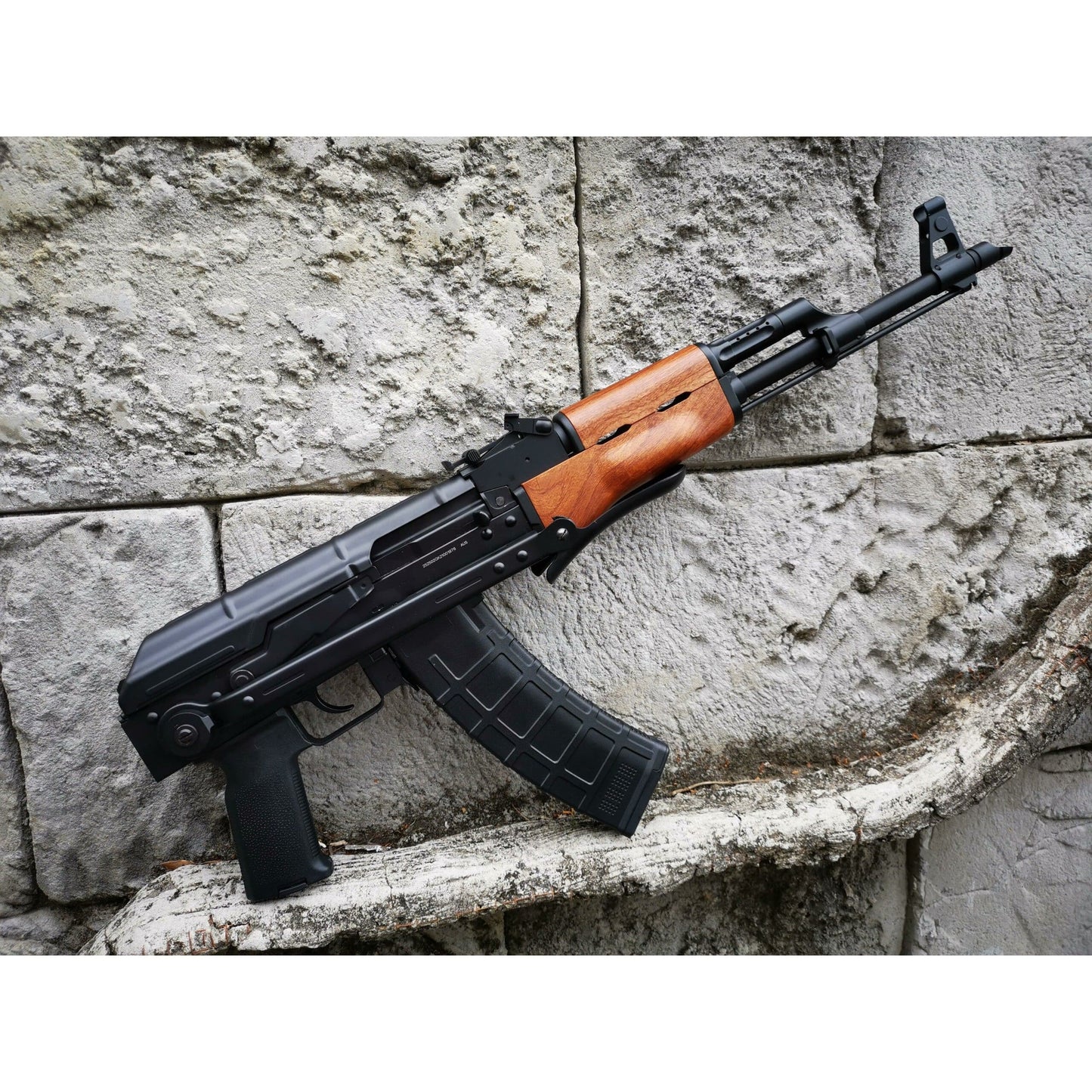 AKS 47 GREEN GAS POWERED GEL BLASTER Wood Style GBB