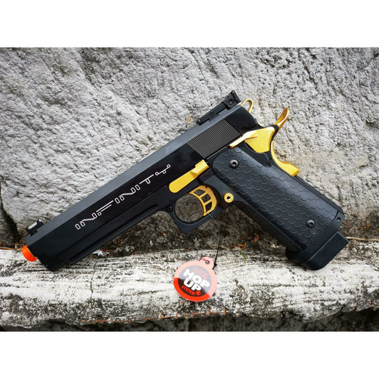 DOUBLE BELL HI-CAPA 5.1 INFINITY Gel blaster Gas POWERED Blowback Black with Golden