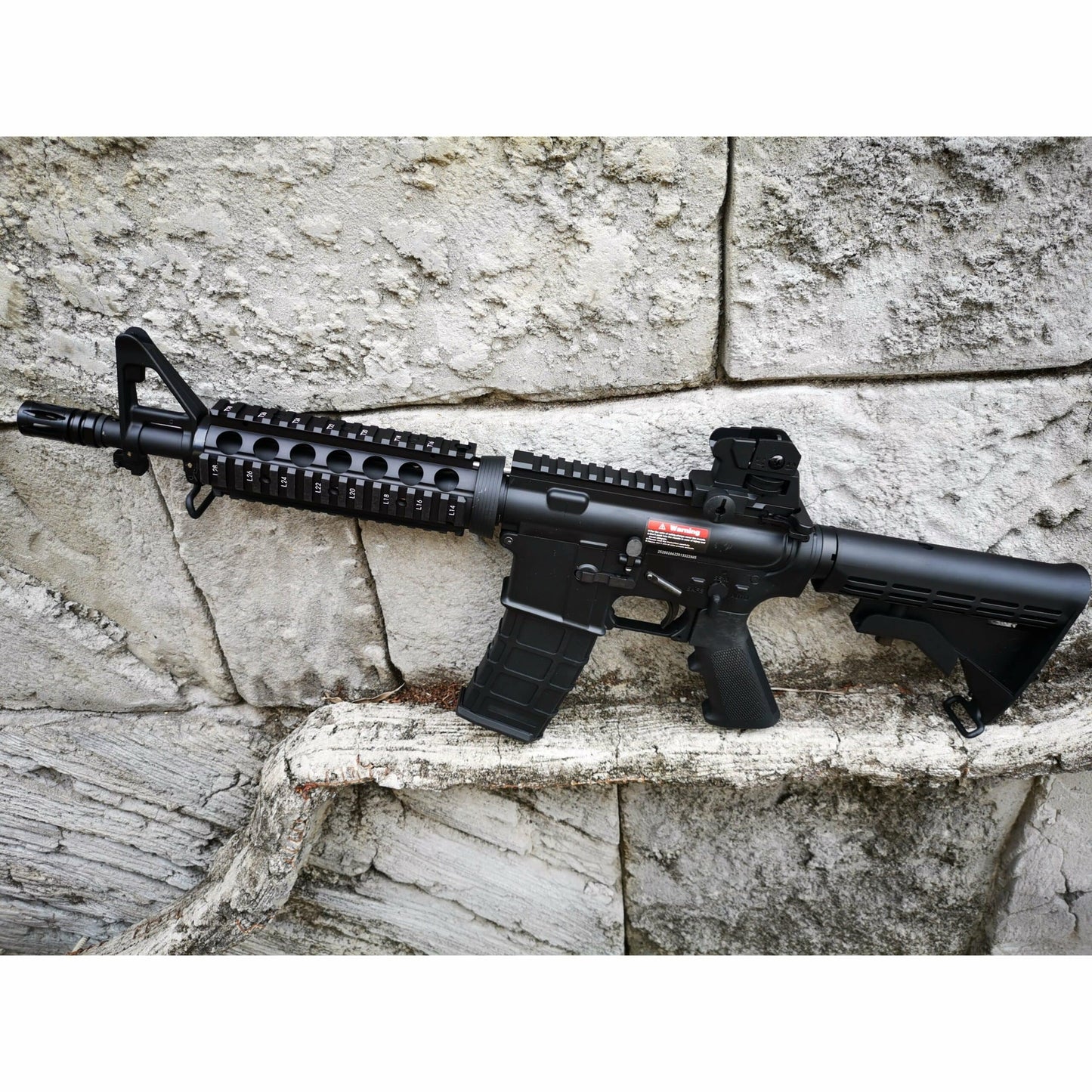 GOLDEN EAGLE MC6624M M4 CQB FULL METAL GAS POWERED GEL BLASTER GREEN GAS BLOWBACK RIFLE Colour: Black