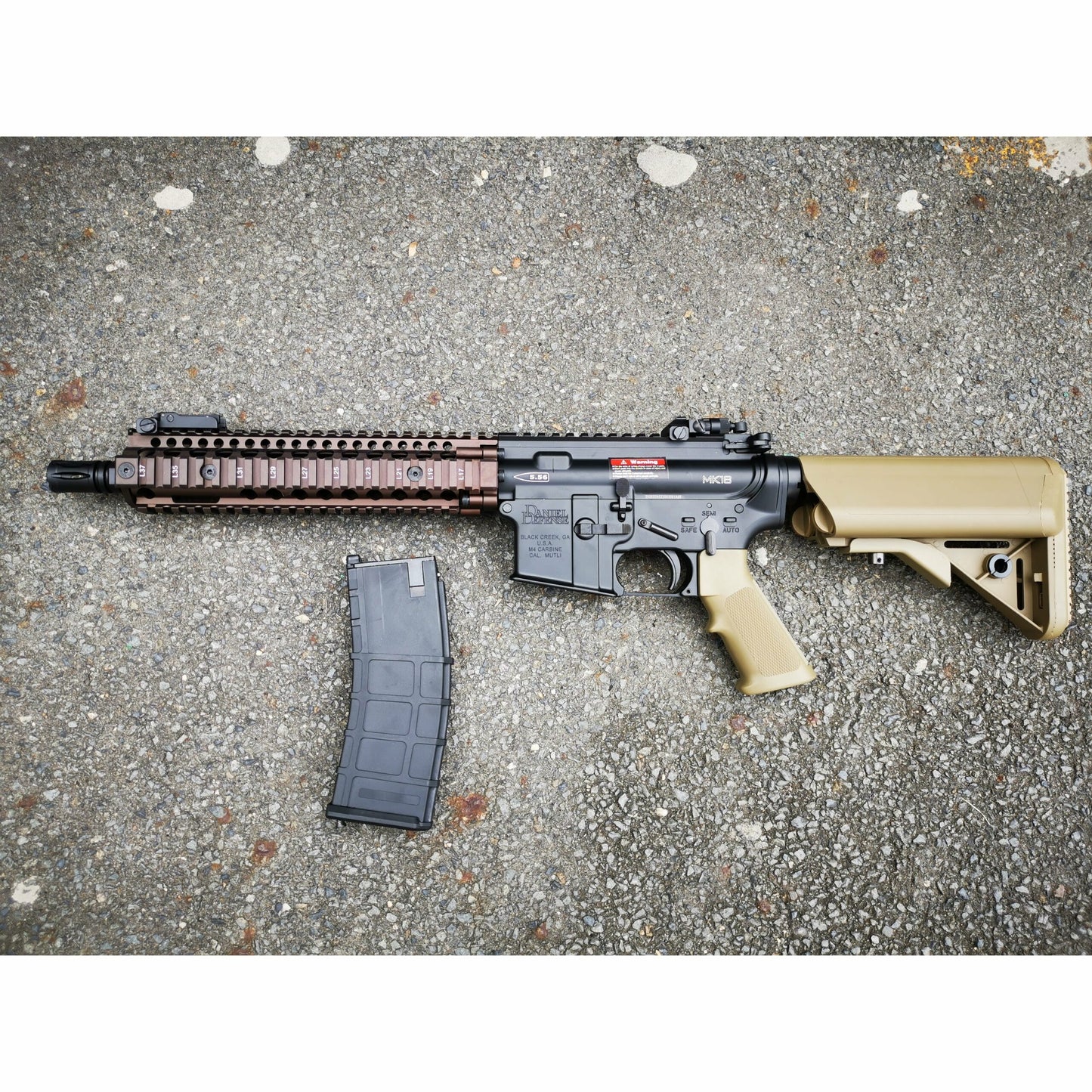 GOLDEN EAGLE MC6593MT-T MK18 MOD1 FULL METAL GEL BLASTER GREEN GAS POWERED GAS BLOWBACK RIFLE Colour: TAN