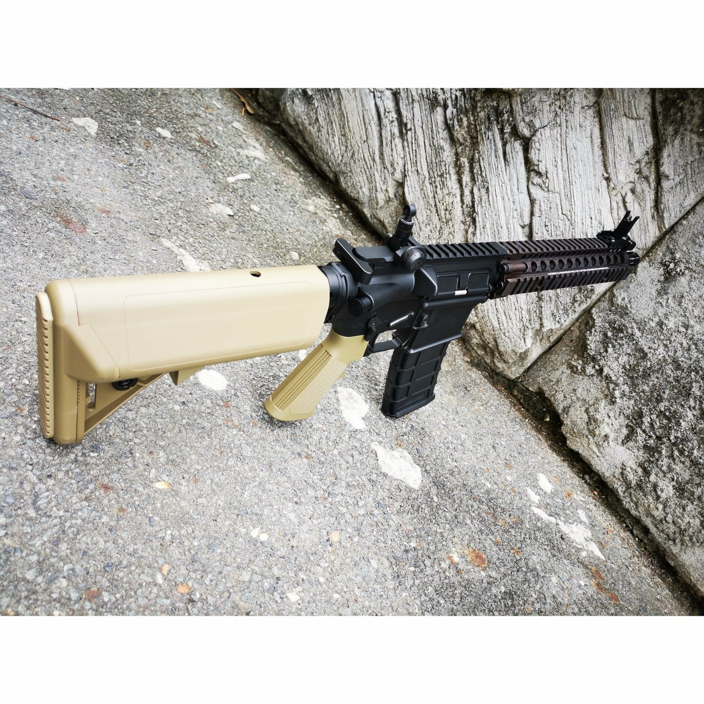 GOLDEN EAGLE MC6593MT-T MK18 MOD1 FULL METAL GEL BLASTER GREEN GAS POWERED GAS BLOWBACK RIFLE Colour: TAN