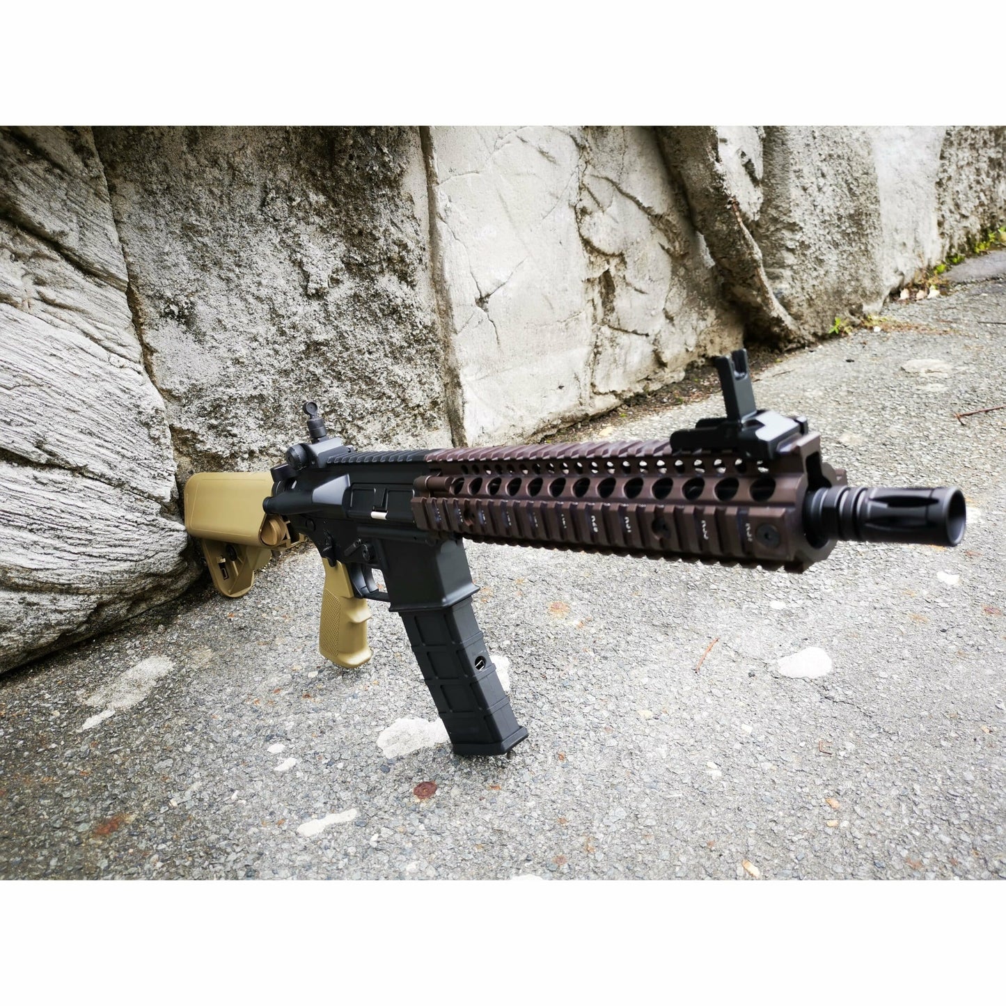 GOLDEN EAGLE MC6593MT-T MK18 MOD1 FULL METAL GEL BLASTER GREEN GAS POWERED GAS BLOWBACK RIFLE Colour: TAN