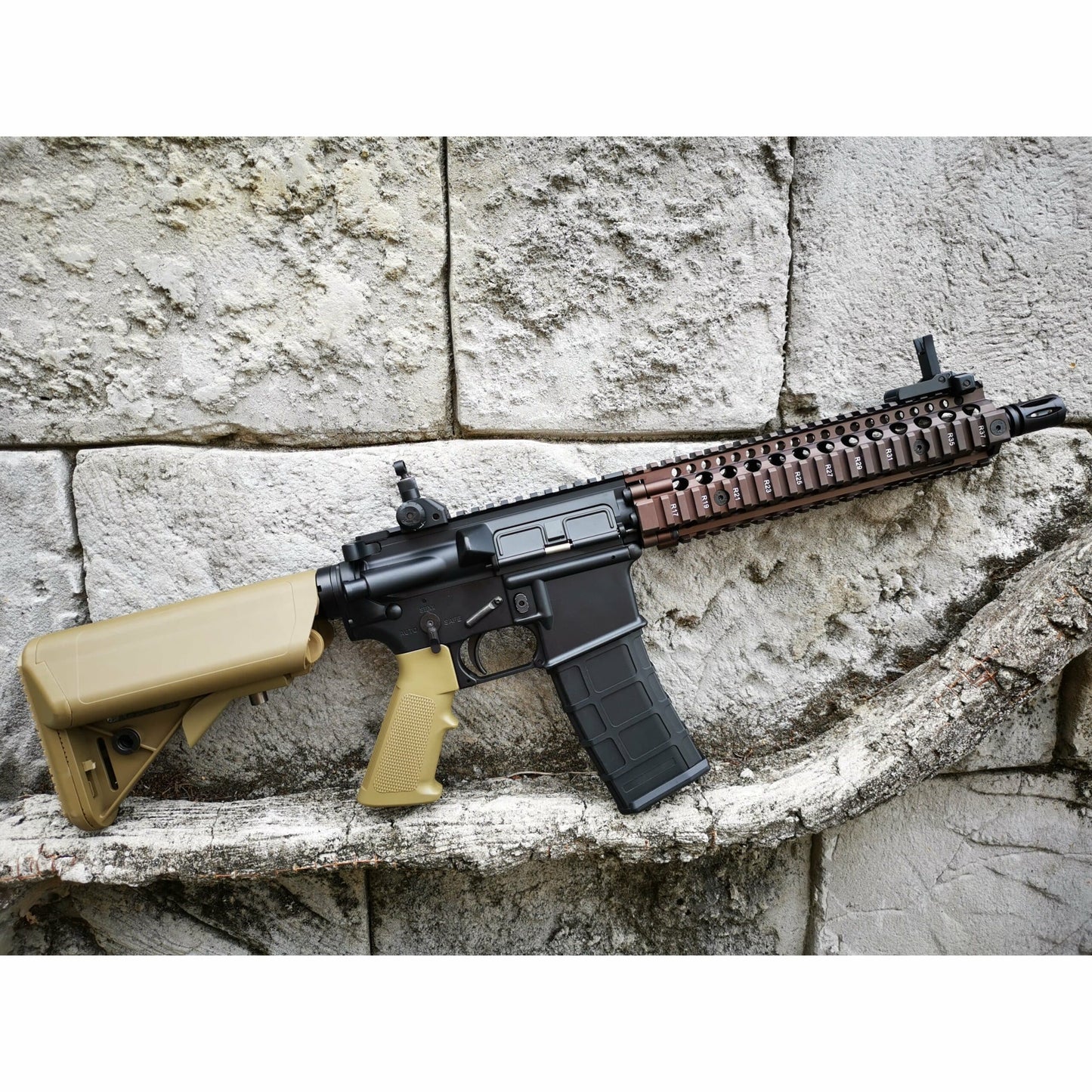 GOLDEN EAGLE MC6593MT-T MK18 MOD1 FULL METAL GEL BLASTER GREEN GAS POWERED GAS BLOWBACK RIFLE Colour: TAN