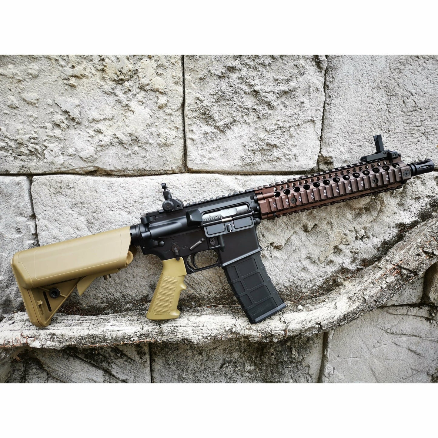 GOLDEN EAGLE MC6593MT-T MK18 MOD1 FULL METAL GEL BLASTER GREEN GAS POWERED GAS BLOWBACK RIFLE Colour: TAN
