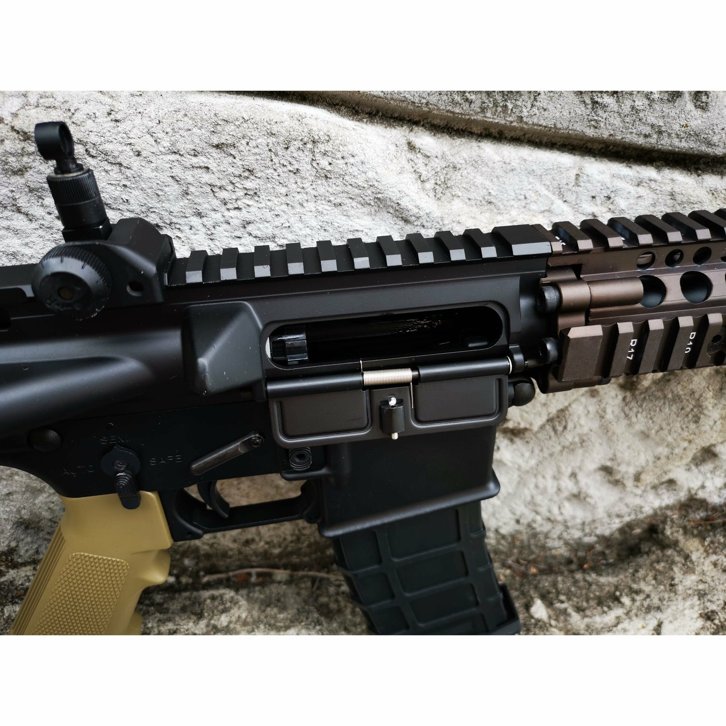 GOLDEN EAGLE MC6593MT-T MK18 MOD1 FULL METAL GEL BLASTER GREEN GAS POWERED GAS BLOWBACK RIFLE Colour: TAN