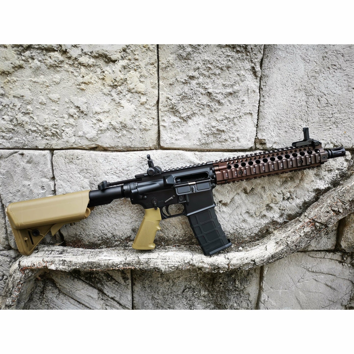 GOLDEN EAGLE MC6593MT-T MK18 MOD1 FULL METAL GEL BLASTER GREEN GAS POWERED GAS BLOWBACK RIFLE Colour: TAN