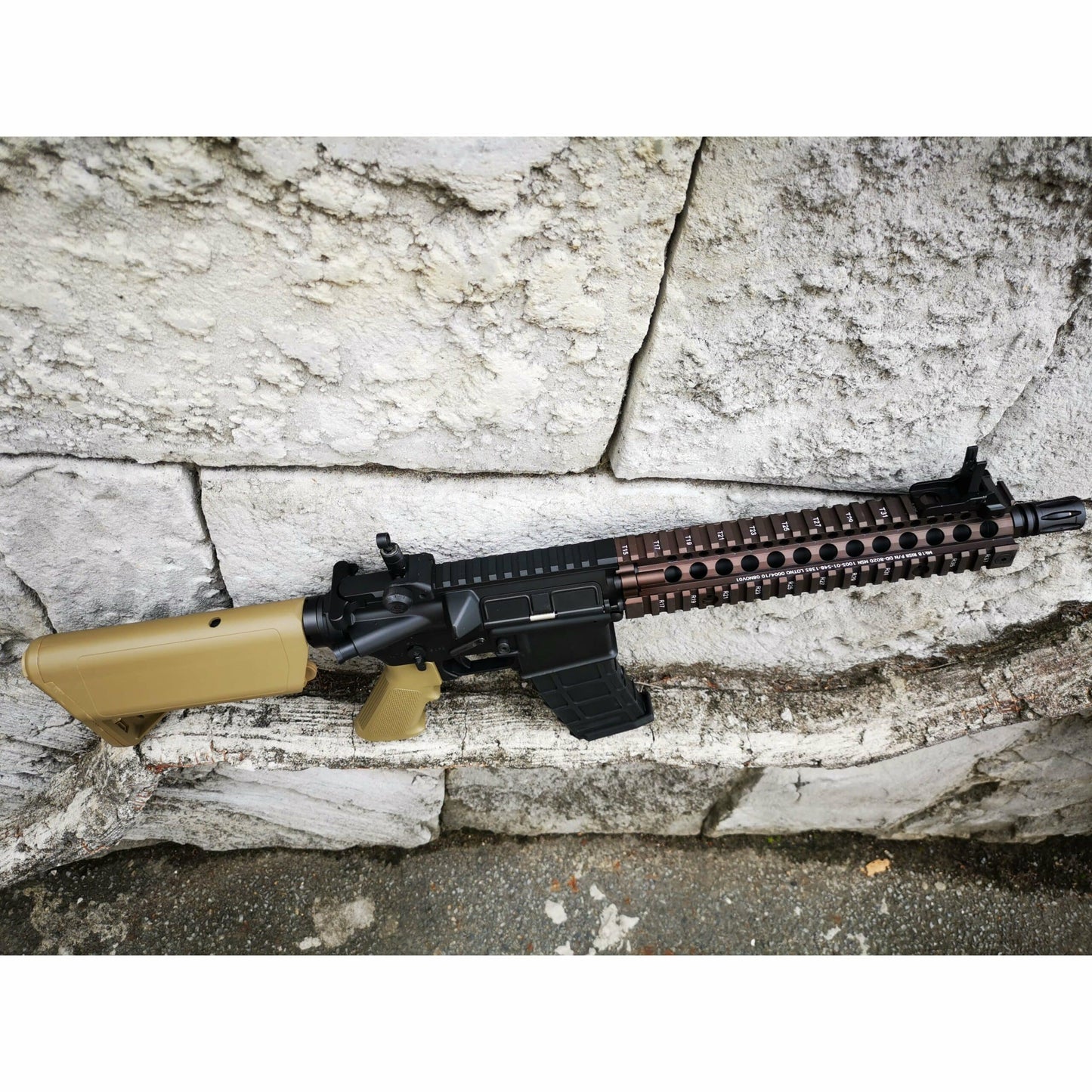 GOLDEN EAGLE MC6593MT-T MK18 MOD1 FULL METAL GEL BLASTER GREEN GAS POWERED GAS BLOWBACK RIFLE Colour: TAN