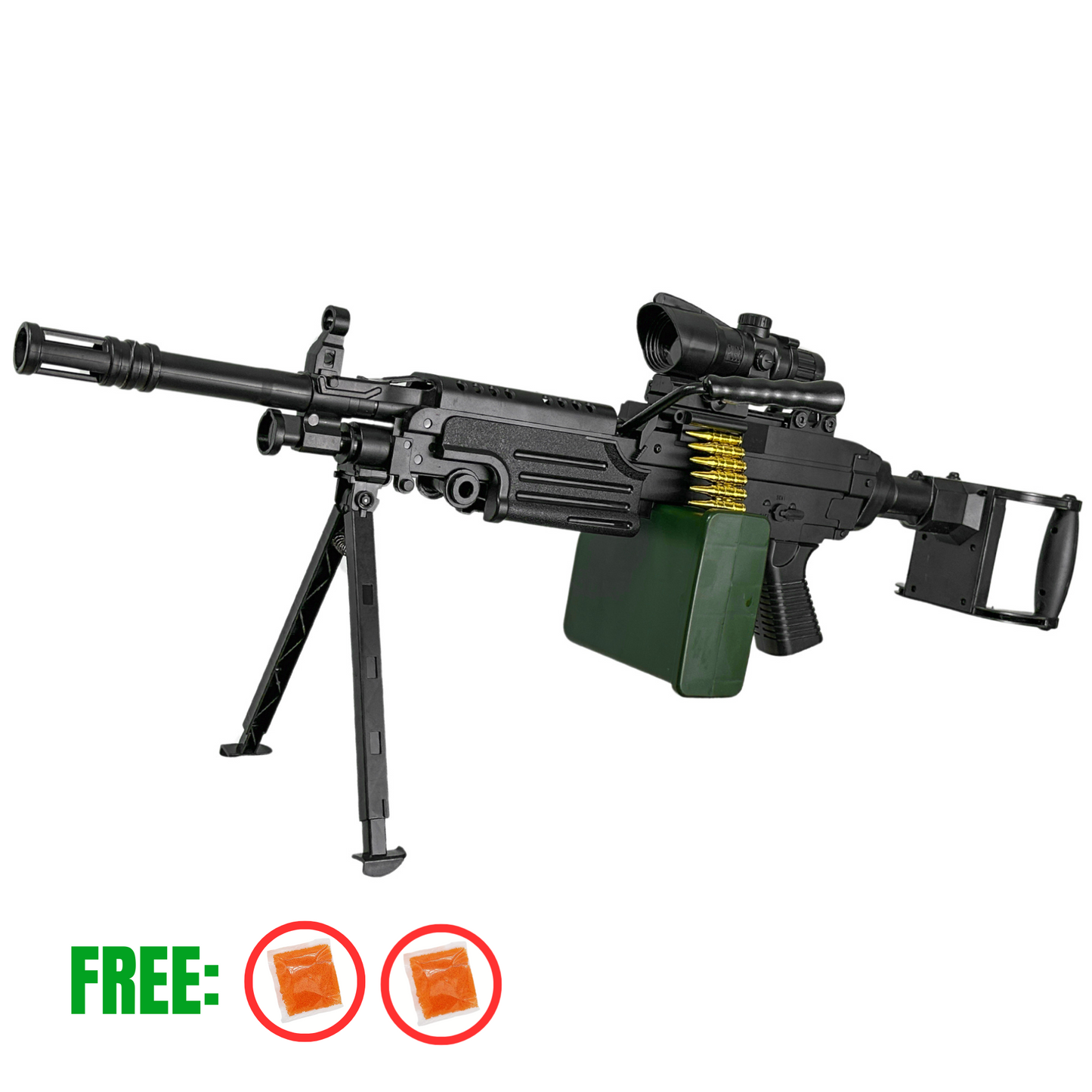 Kids PUBG M249 Saw + 20,000 FREE Gel Balls - Gel Blaster