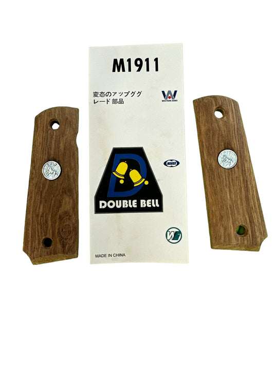 DOUBLE BELL 1911 COLT Rear Wooden Grip Set Gel Blaster Part