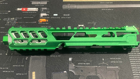AAP-01/C FUKU-2 CNC UPPER SET – Long CUTOUT Version Green / Silver CTM – for GEL BLASTER