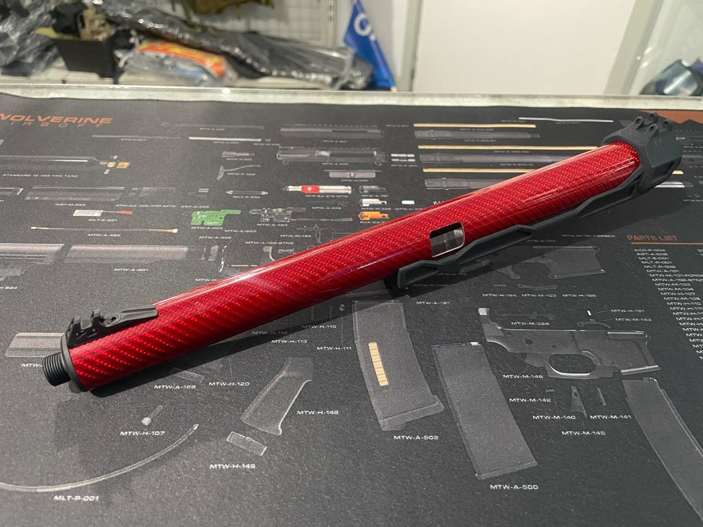 AirTac Customs HPA CRBN Upper – 185mm Red