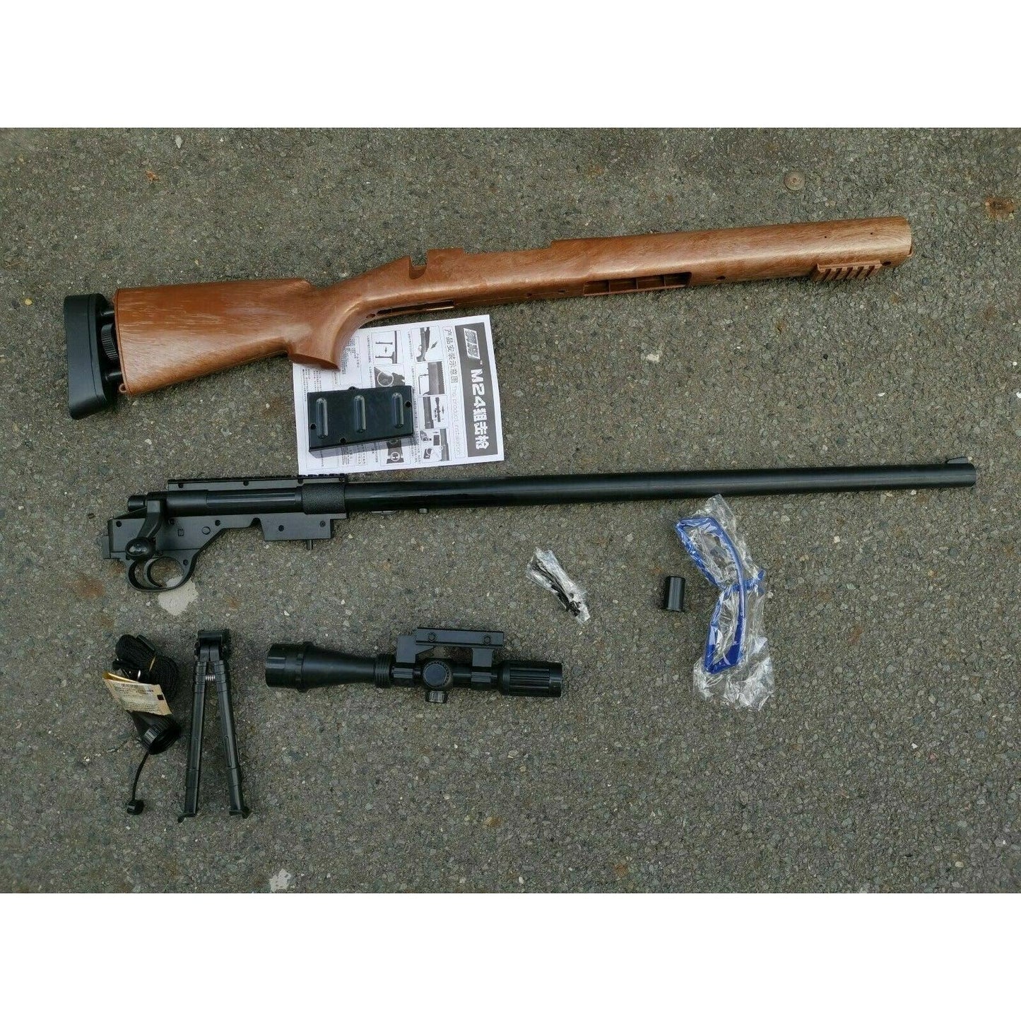 GJ M24 Bolt Action Sniper Rifle Gel Blaster Full Black