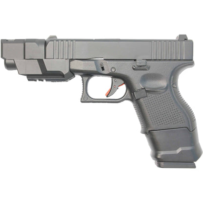 DOUBLE BELL Glock 26 Gas Blowback Gel Blaster Green Gas With Compensator Version 724A Black