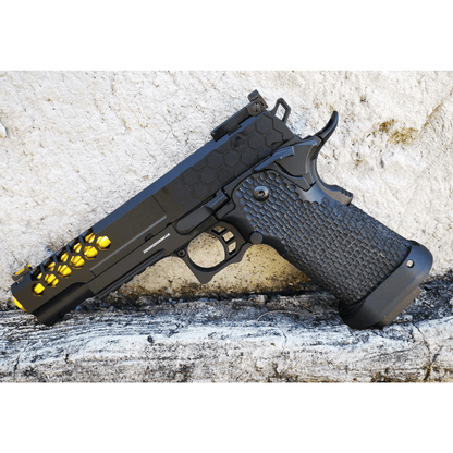 GOLDEN EAGLE 3399 FULL METAL CNC HEX CUT 2011 GEL BLASTER GREEN GAS POWERED Hi-Capa 5.1 VERSION GAS BLOW BACK