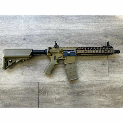 GOLDEN EAGLE MC6593MT-T MK18 MOD1 FULL METAL GEL BLASTER GREEN GAS POWERED GAS BLOWBACK RIFLE Colour: TAN