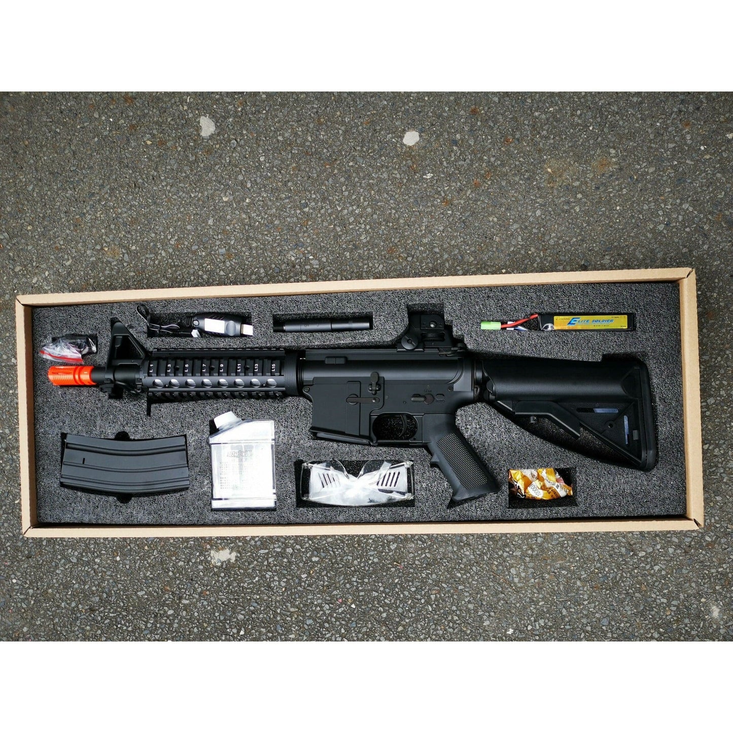 CYMA M4 CQB-R SOPMOD LiPo Ready Metal Gel Blaster AEG Package: Black