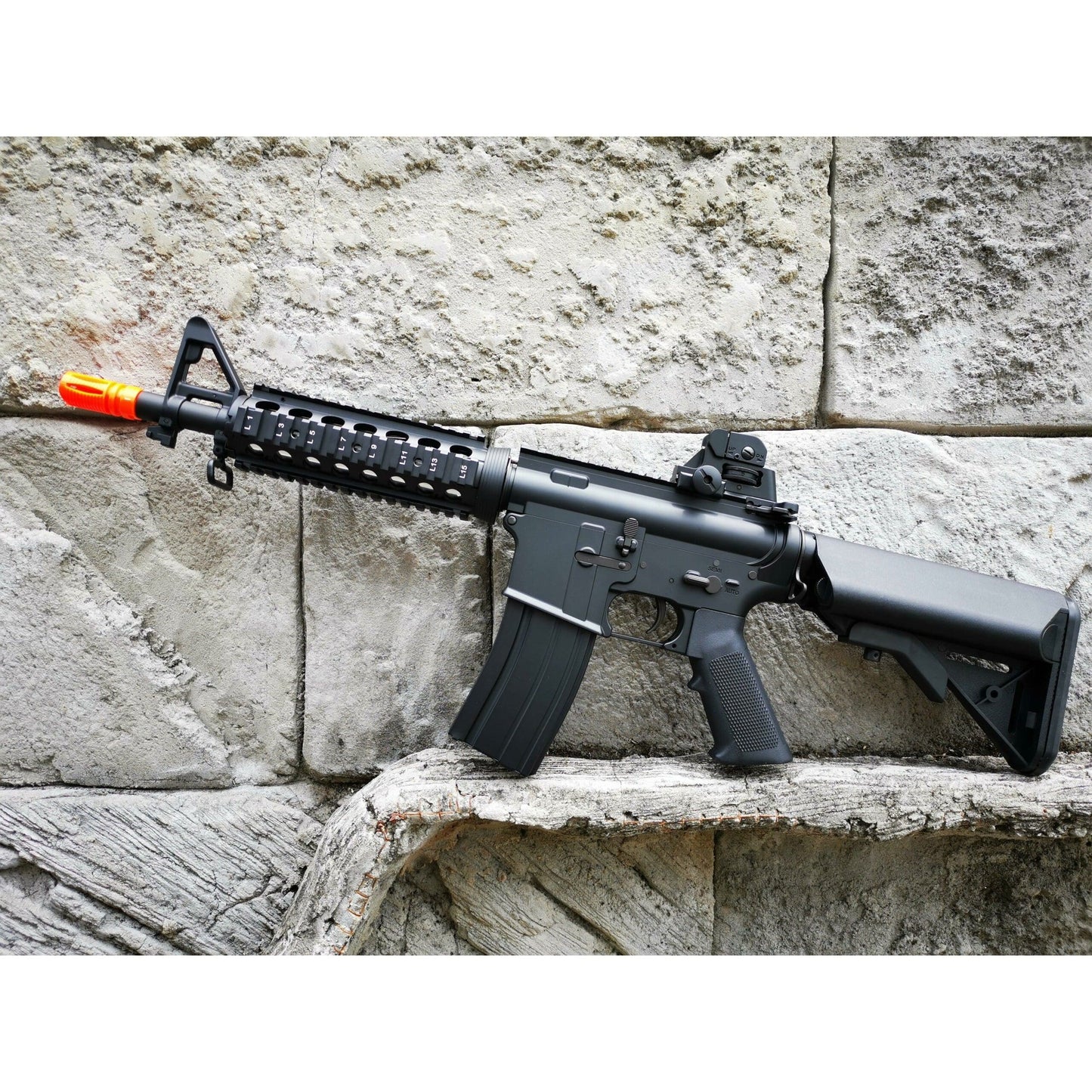 CYMA M4 CQB-R SOPMOD LiPo Ready Metal Gel Blaster AEG Package: Black