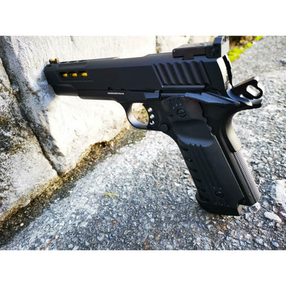 GOLDEN EAGLE 3368 1911 GEL BLASTER Hi-Capa 5.1 VERSION GAS/CO2 POWERED BLOWBACK CUSTOM NEGRO/DORADO