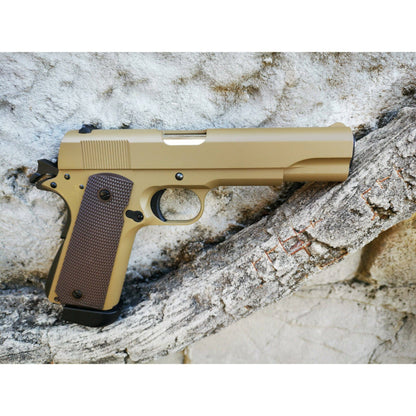 GOLDEN EAGLE 3306T GM1911 GEL BLASTER CO2 POWERED Hi-Capa 4.3 VERSION GAS BLOWBACK Colour: Tan