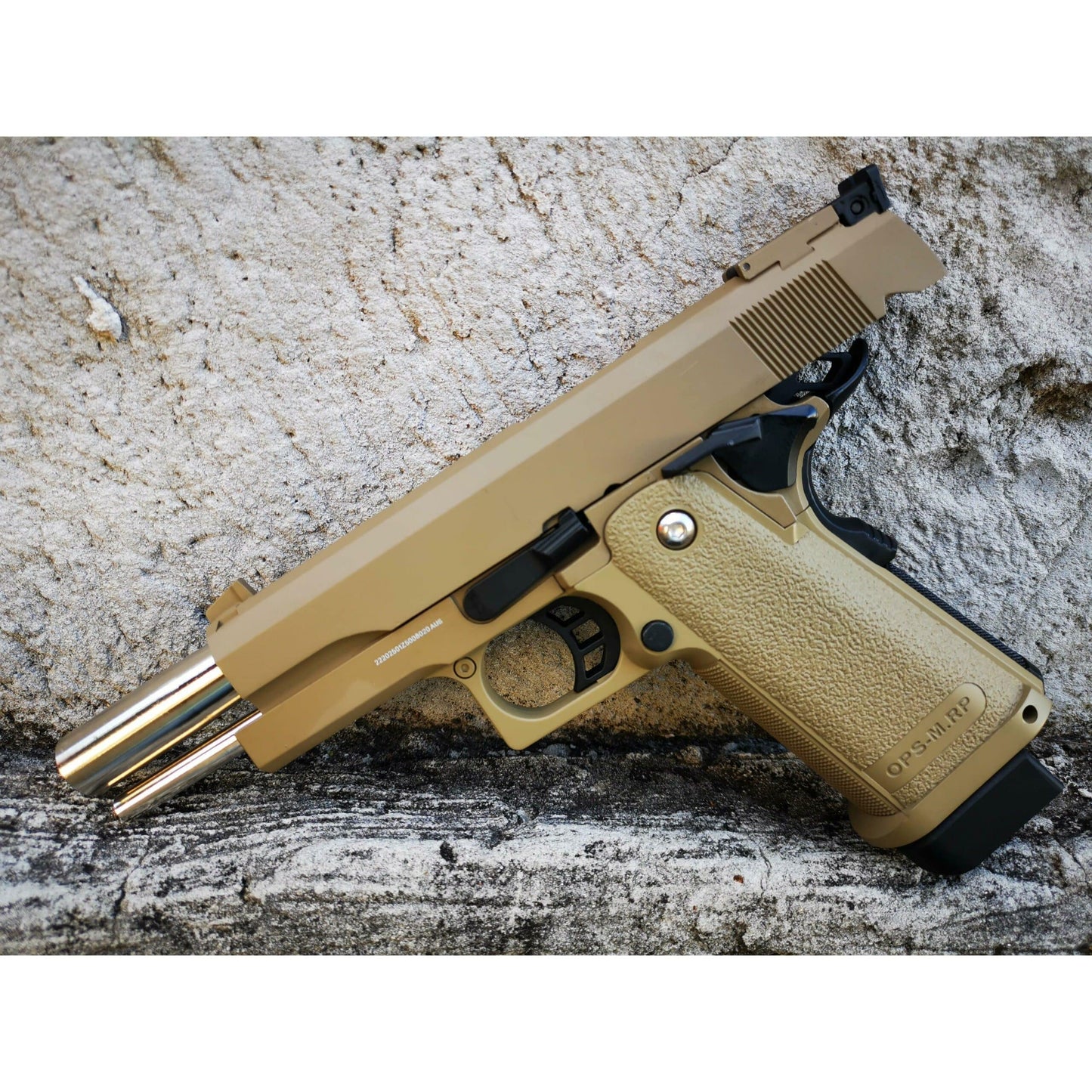 GOLDEN EAGLE 3304T 2011 GEL BLASTER GREEN GAS OR CO2 POWERED Hi-Capa 5.1 VERSION GAS BLOWBACK Colour: Tan