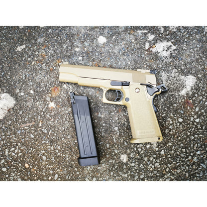 GOLDEN EAGLE 3304T 2011 GEL BLASTER GREEN GAS OR CO2 POWERED Hi-Capa 5.1 VERSION GAS BLOWBACK Colour: Tan