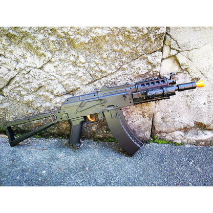 LeHui AK 74U Gel Blaster With Tactical Laser & Torch