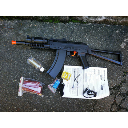 LeHui AK 74U Gel Blaster With Tactical Laser & Torch