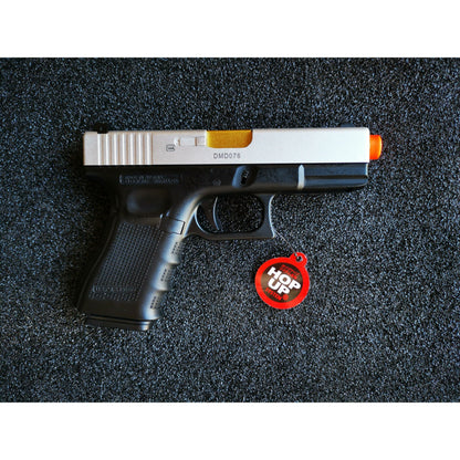 DOUBLE BELL Glock 19 GEN4 Gas Blowback Gel Blaster Full Engraving Resin Frame Edition Green Gas Version Silver slides