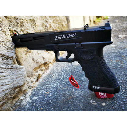 DOUBLE BELL Glock 17L Type ZEVII 9MM Combat Master Custom Gas Blowback Gel Blaster Green Gas Version