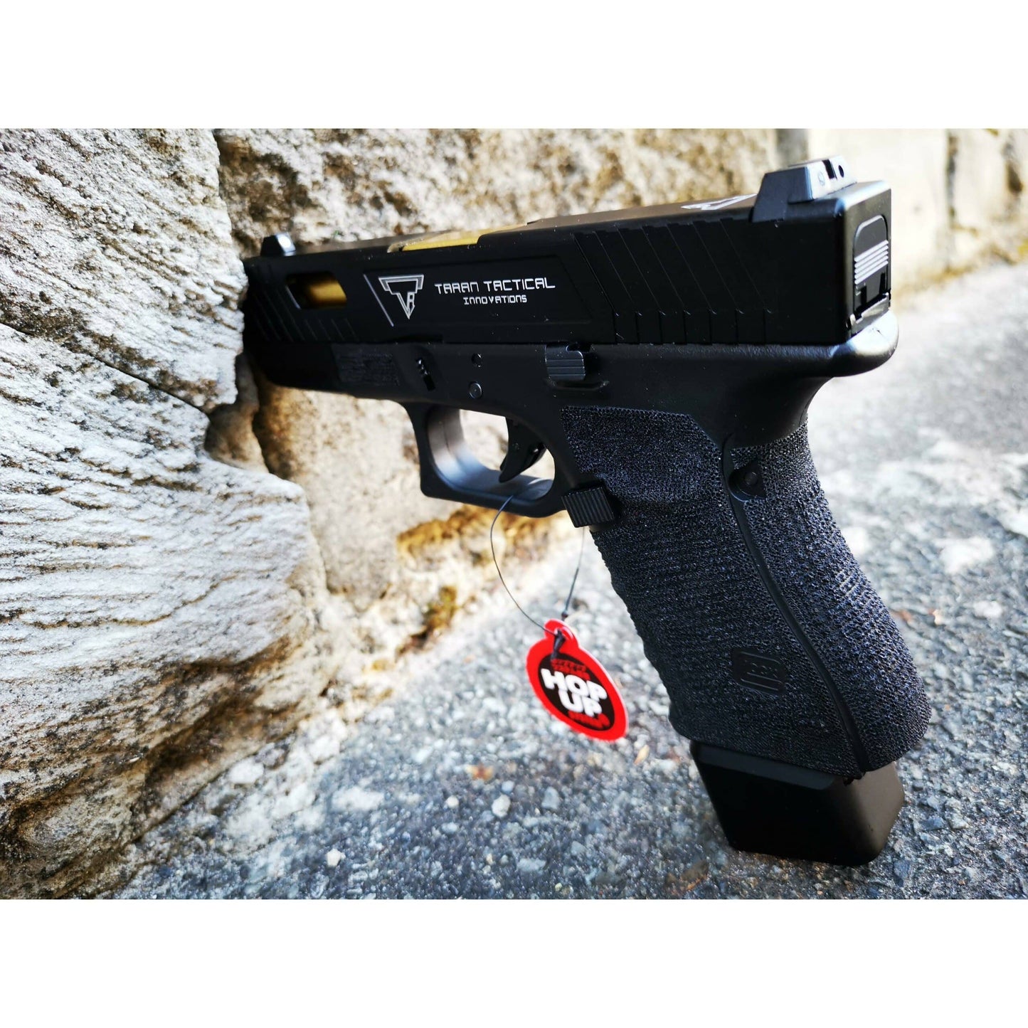 Double Bell Glock 19 TTI ver Type John Wick2 Combat Master Custom Gas Blowback Gel Blaster Long Green Gas Mag Version