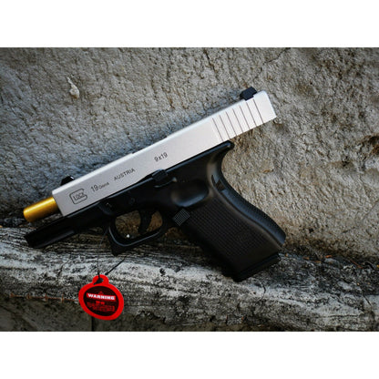 DOUBLE BELL Glock 19 GEN4 Gas Blowback Gel Blaster Full Engraving Resin Frame Edition Green Gas Version Silver slides