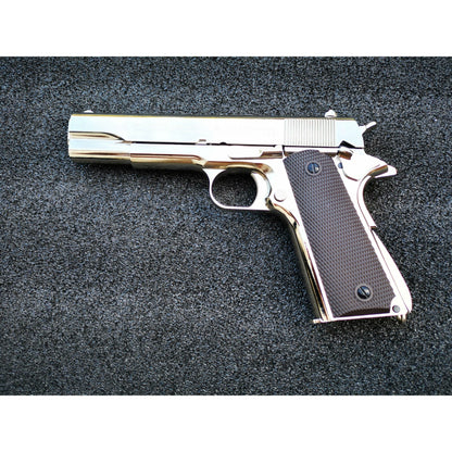 GOLDEN EAGLE 3305SV GM1911 GEL BLASTER GREEN GAS POWERED GAS BLOWBACK Chrome with lasered