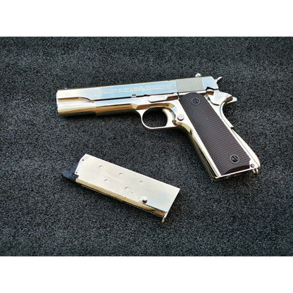 GOLDEN EAGLE 3305SV GM1911 GEL BLASTER GREEN GAS POWERED GAS BLOWBACK Chrome with lasered