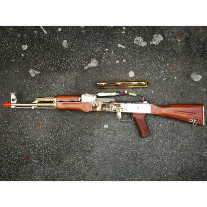 DOUBLE BELL GOLDED AK-47 METAL GEL BLASTER REAL WOOD CLASSIC VERSION