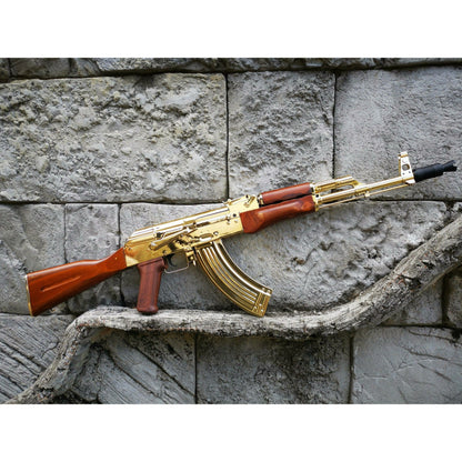 DOUBLE BELL GOLDED AK-47 METAL GEL BLASTER REAL WOOD CLASSIC VERSION