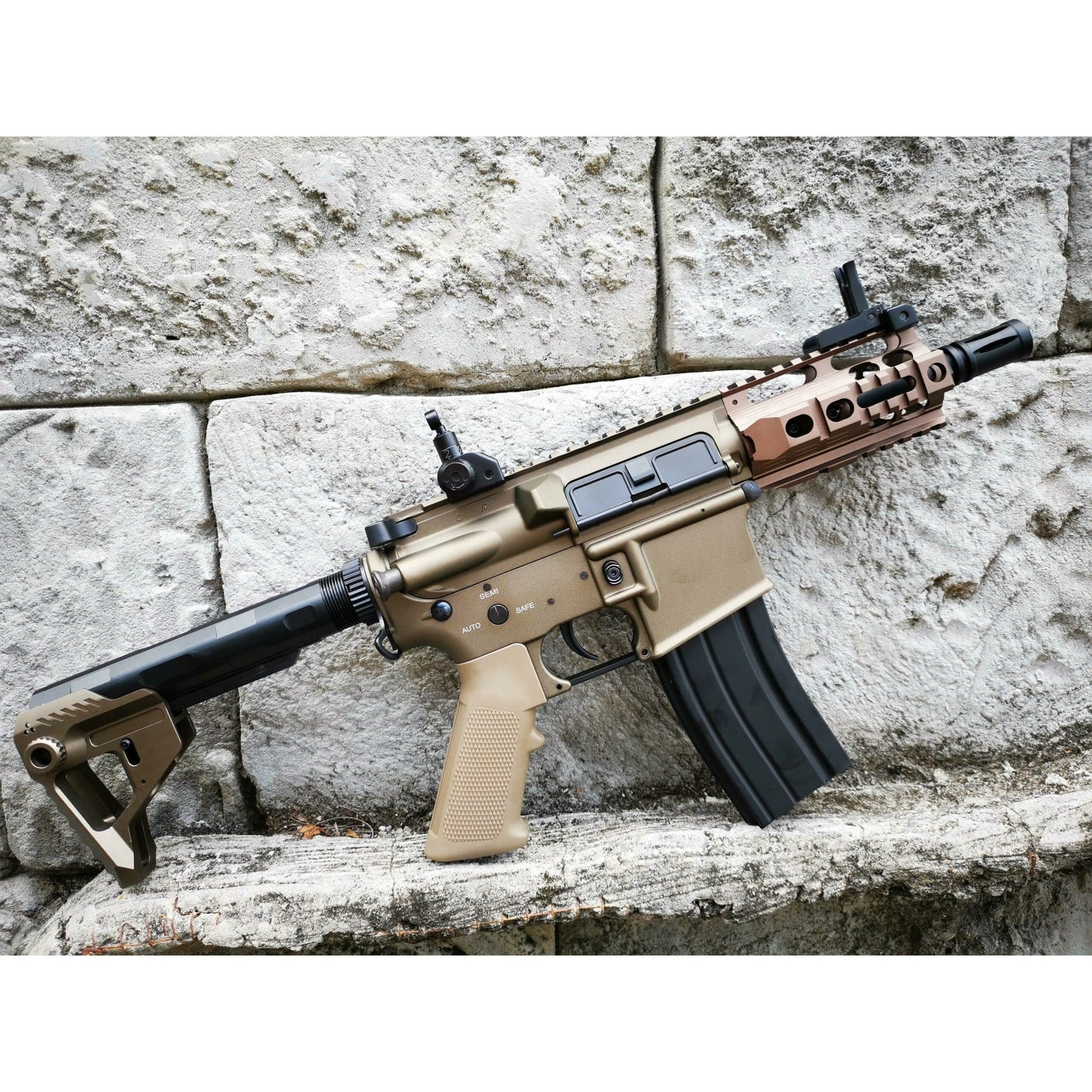 Double Bell M4 Pistol AEG Full Metal Gel Blaster Rifle Tan