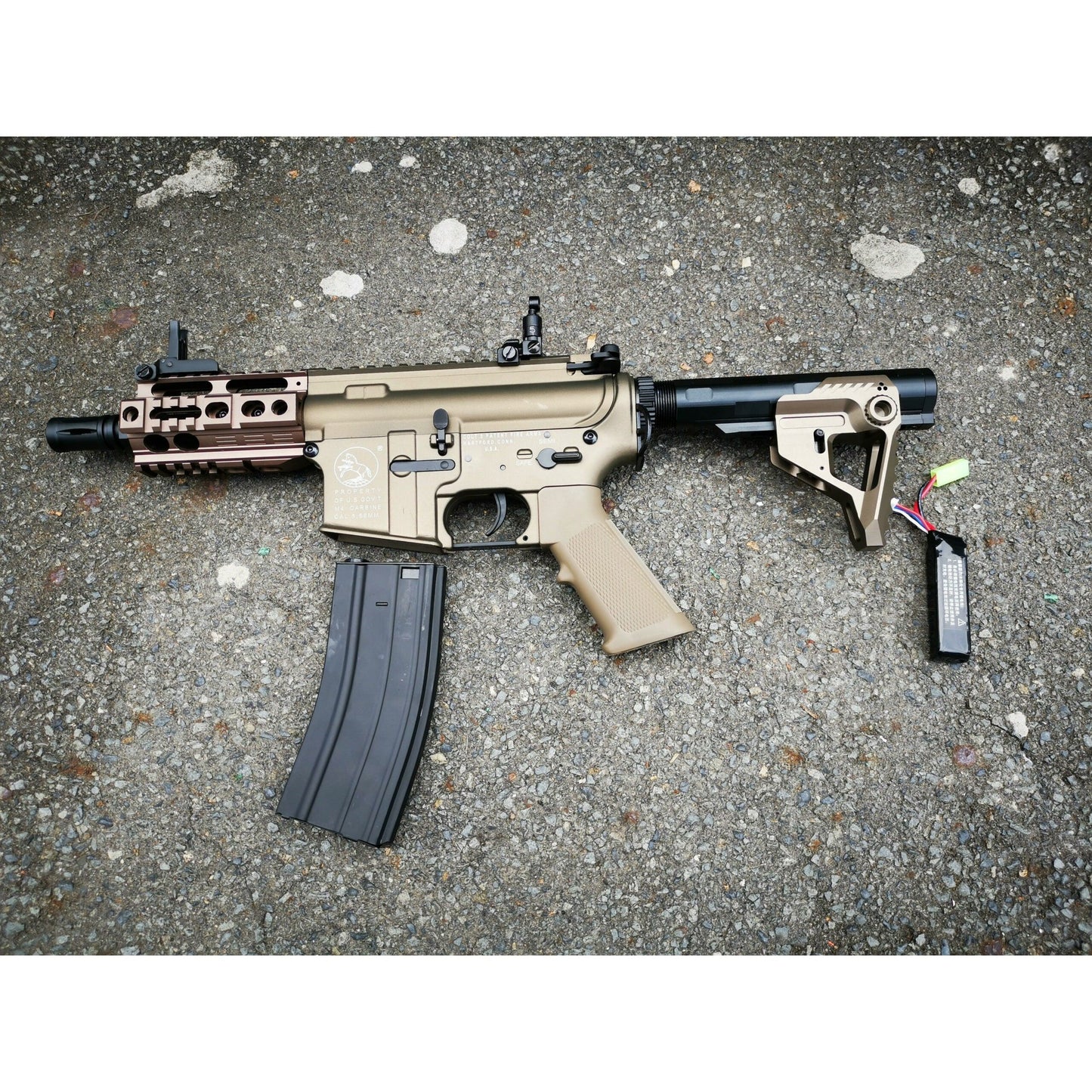 Double Bell M4 Pistol AEG Full Metal Gel Blaster Rifle Tan