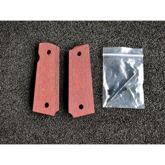 Real Wood Carving Texture Pistol Grip Set for GE 1911 V10 Gas Blowback Pistols With A Set Screw