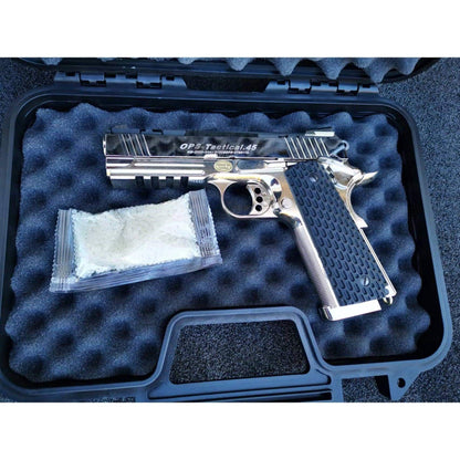 GOLDEN EAGLE 3309SV OPS Tactical .45 Full Metal GEL BLASTER GREEN GAS/CO2 POWERED Hi-Capa 4.3 VERSION GAS BLOWBACK Chrome