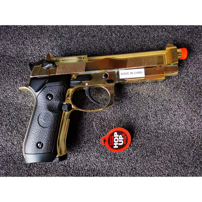 DOUBLE BELL Beretta M92 A1 M9 Gel blaster Gas POWERED Blowback Golden Chrome