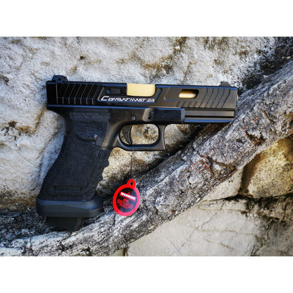 DOUBLE BELL Glock 17 TTI CNC Type John Wick Combat Master Custom Green Gas Blowback Gel Blaster Black Resin Frame