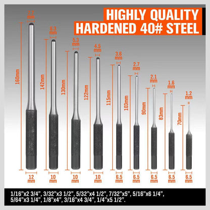 Roll Pin Punch Set Perfect Tool For Gunsmith, Jewelers, Watchmakers. Engineers, Carpenters