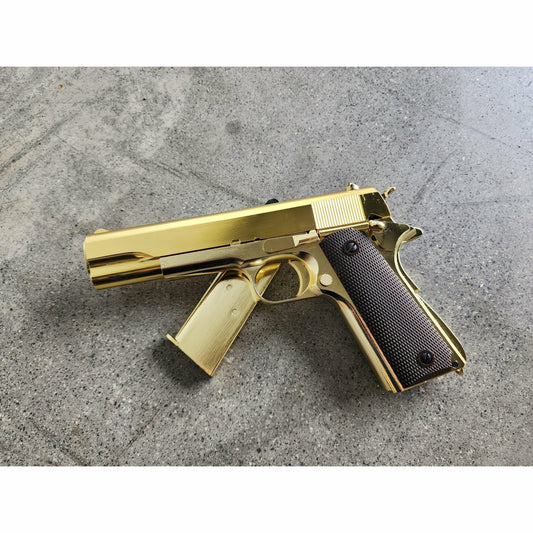 GOLDEN EAGLE 3305GD GM1911 GEL BLASTER GREEN GAS POWERED GAS BLOWBACK Golden Chrome