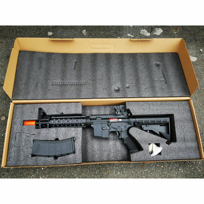 GOLDEN EAGLE MC6624M M4 CQB FULL METAL GAS POWERED GEL BLASTER GREEN GAS BLOWBACK RIFLE Colour: Black