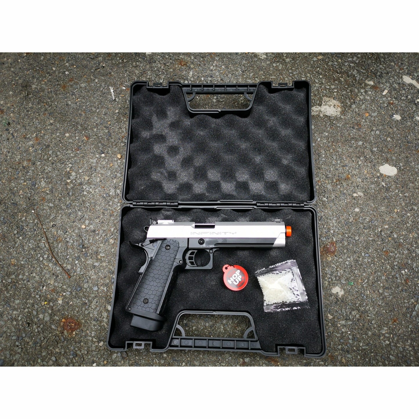 DOUBLE BELL INFINITY 795Y HI-CAPA 5.1 Gel blaster Gas POWERED Blowback Black with Silver