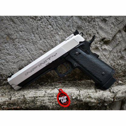 DOUBLE BELL INFINITY 795Y HI-CAPA 5.1 Gel blaster Gas POWERED Blowback Black with Silver