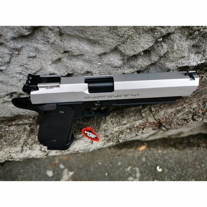DOUBLE BELL INFINITY 795Y HI-CAPA 5.1 Gel blaster Gas POWERED Blowback Black with Silver